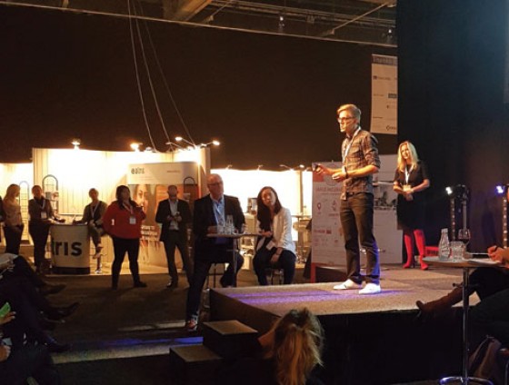 Dr Timo Koskela, CEO and Co-founder, on stage during the Startup Challenge